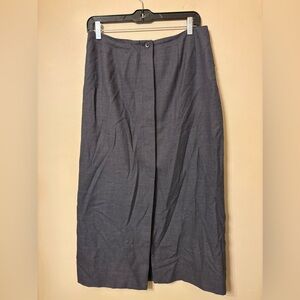 Vintage Harve Benard Charcoal Pencil Skirt with slit and button down size 12